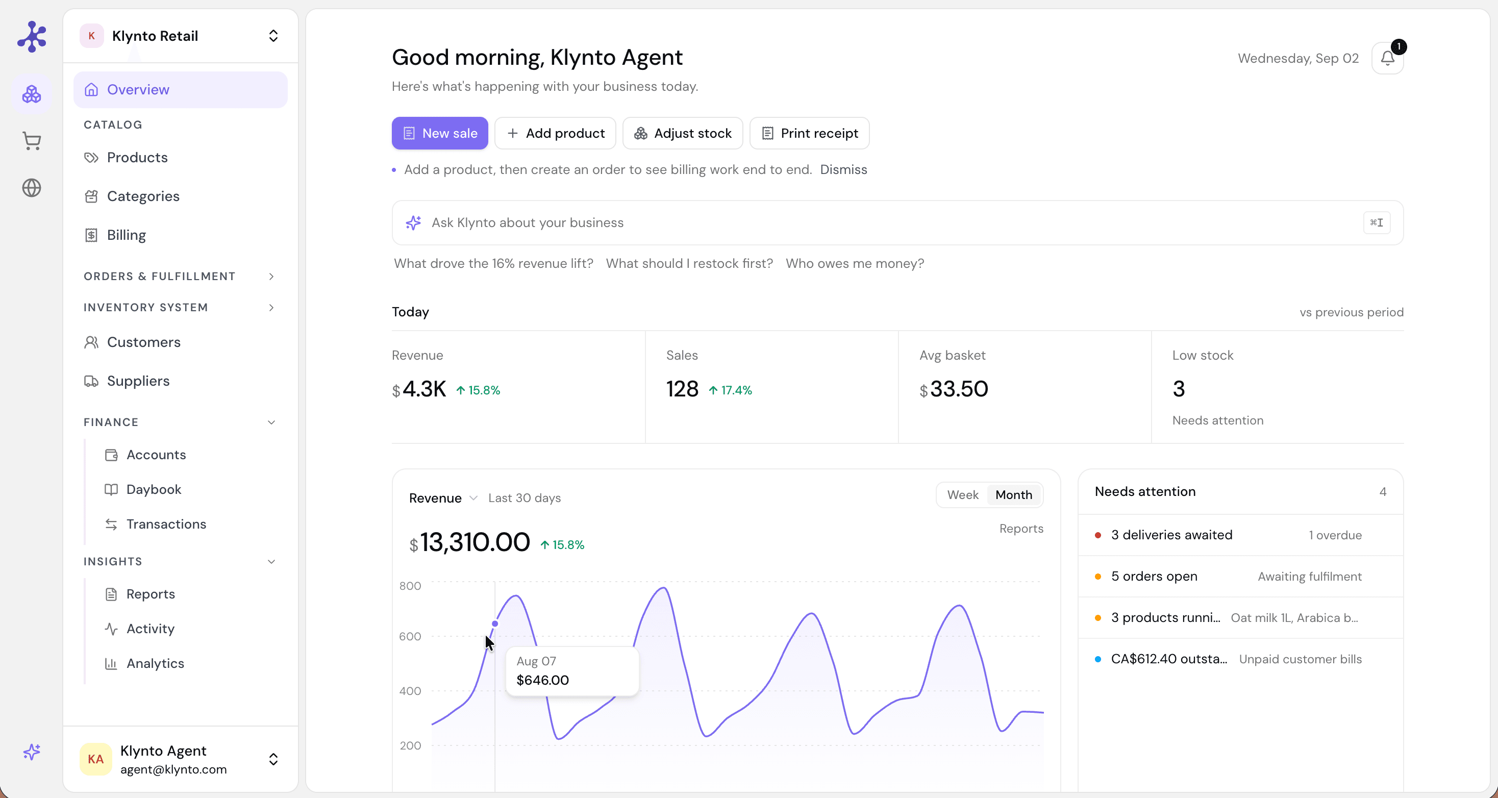 Klynto dashboard